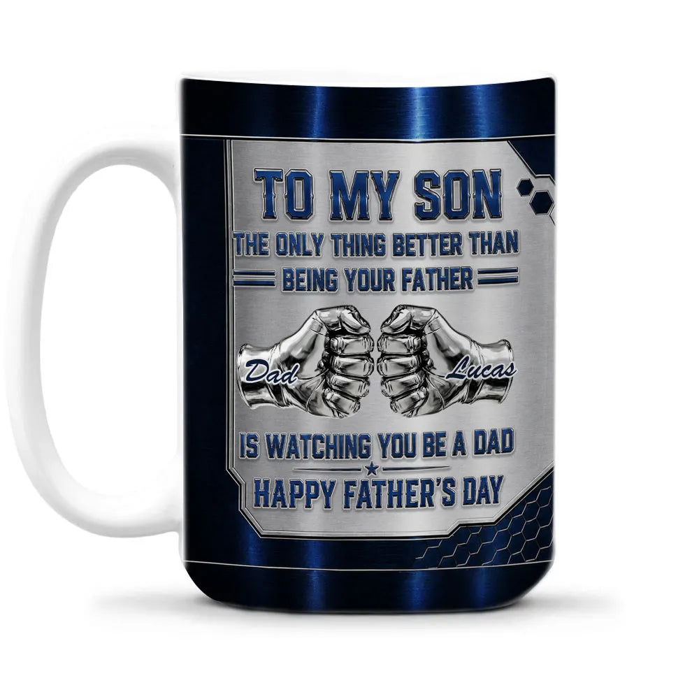 Watching My Son - Personalized Custom 3D Inflated Effect Mug