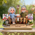 Eternal Love Couple Backyard Garden Growing Old Together - Personalized 2-Layer Wooden Plaque - Heartfelt Valentine's Day, Anniversary Gift For Couple, Gift For Him, For Her