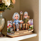 Eternal Love Couple Backyard Garden Growing Old Together - Personalized 2-Layer Wooden Plaque - Heartfelt Valentine's Day, Anniversary Gift For Couple, Gift For Him, For Her