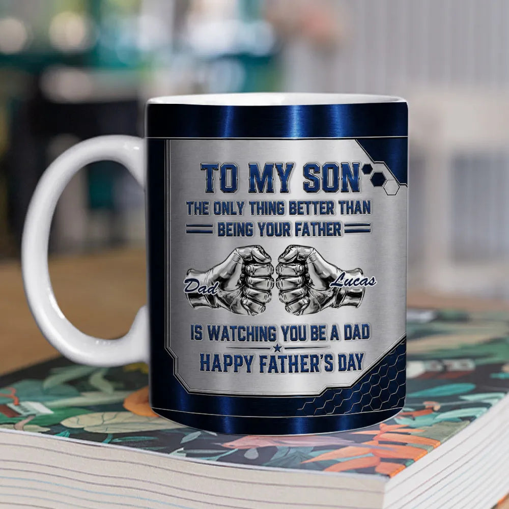 Watching My Son - Personalized Custom 3D Inflated Effect Mug