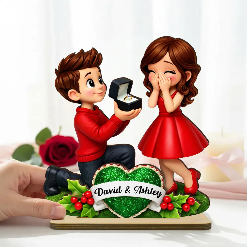 Marriage Proposal Valentine - Personalized 2-Layered Wooden Plaque - Anniversary, Valentine's Day Gift, Gift For Him, Gift For Her