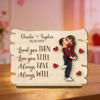 Love You Then Love You Still - Personalized 2-Layered Wooden Plaque - Anniversary, Valentine's Day Gift, Gift For Him, Gift For Her