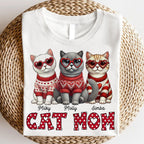 Cat Mom Pattern Personalized Shirt, Gift for Cat Moms