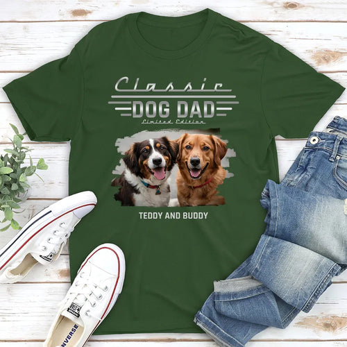 Classic Dog Dad Photo - Personalized Custom Shirt