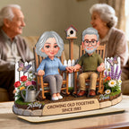 Eternal Love Couple Backyard Garden Growing Old Together - Personalized 2-Layer Wooden Plaque - Heartfelt Valentine's Day, Anniversary Gift For Couple, Gift For Him, For Her