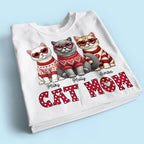 Cat Mom Pattern Personalized Shirt, Gift for Cat Moms