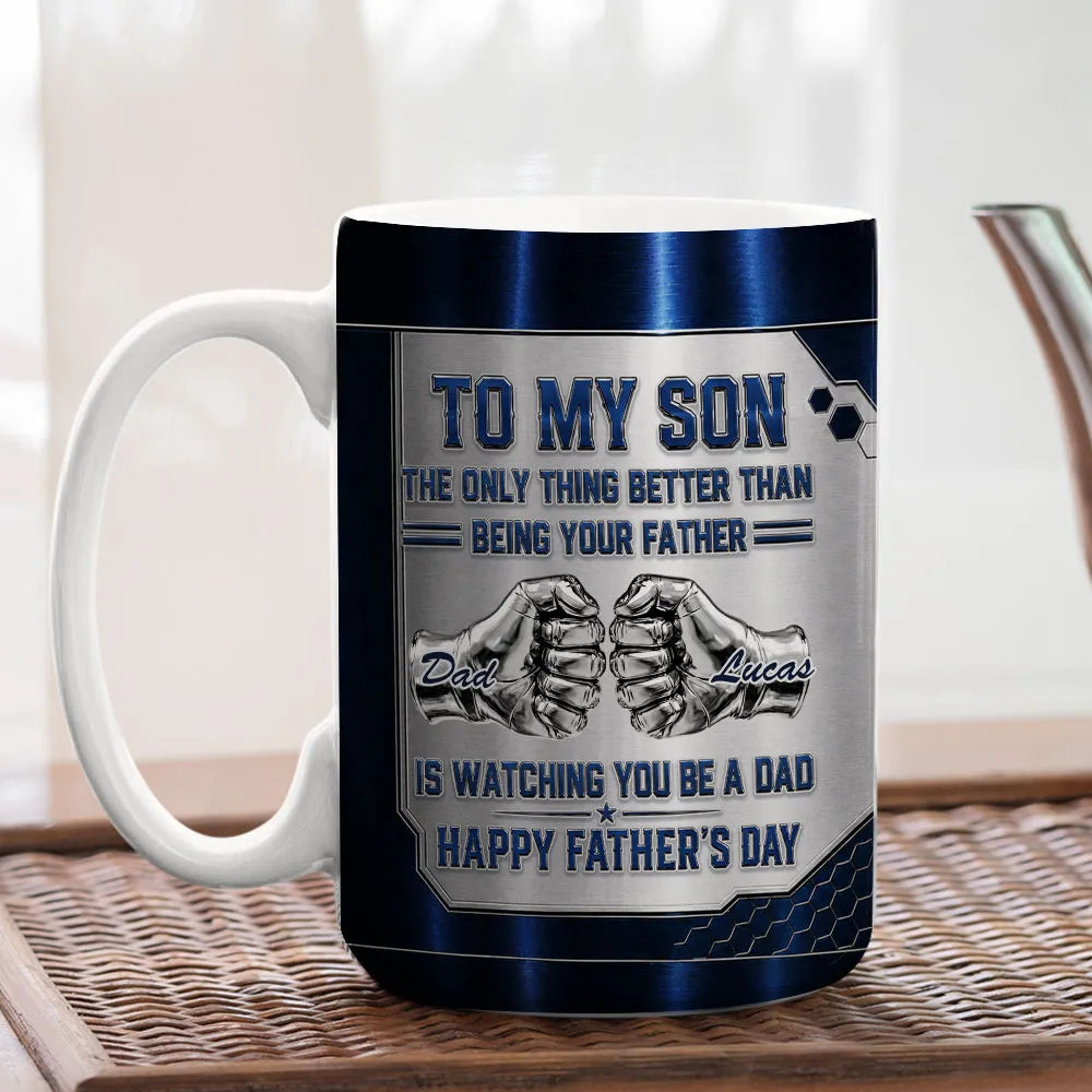 Watching My Son - Personalized Custom 3D Inflated Effect Mug