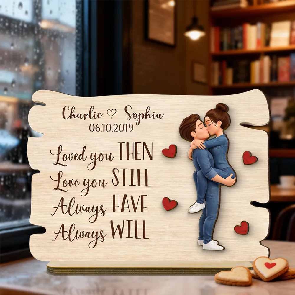 Love You Then Love You Still - Personalized 2-Layered Wooden Plaque - Anniversary, Valentine's Day Gift, Gift For Him, Gift For Her