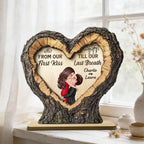 From First Kiss Till Last Breath Couple Kissing 2D Flat - Personalized 2-Layered Wooden Plaque - Anniversary Gift, Valentine's Gift For Him, For Her