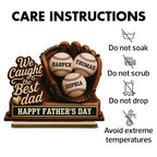 We Caught The Best Dad Baseball In Glove - Personalized 2-Layered Wooden Plaque - Happy Father's Day For Baseball Dad