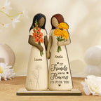If Friends Were Flowers 3D Effect Besties Sisters Personalized Standing Wooden Plaque