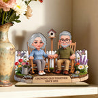 Eternal Love Couple Backyard Garden Growing Old Together - Personalized 2-Layer Wooden Plaque - Heartfelt Valentine's Day, Anniversary Gift For Couple, Gift For Him, For Her