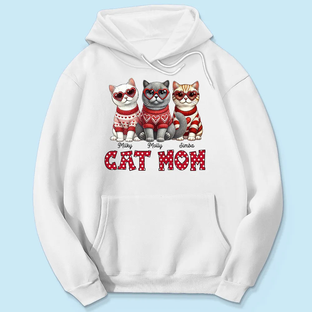 Cat Mom Pattern Personalized Shirt, Gift for Cat Moms