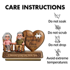 3D Effect Old Couple Sitting On Rocking Chair My Missing Piece - Personalized 2-Layered Wooden Plaque