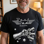 Best Dad Ever, Best Papa Ever - Metalic Fist Bump - Personalized Shirt