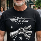 Best Dad Ever, Best Papa Ever - Metalic Fist Bump - Personalized Shirt