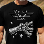 Best Dad Ever, Best Papa Ever - Metalic Fist Bump - Personalized Shirt