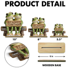 3D Effect Cottagecore Retro Aesthetic Frog Couple Hoppy Happy Together - Personalized 2-Layered Wooden Plaque - Valentine's Day, Anniversary Gift For Couple, Gift For Him, For Her