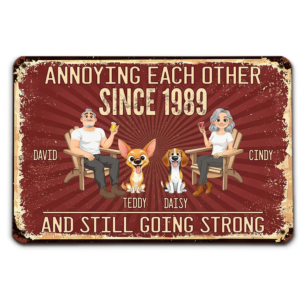Everlasting Love With Pet - Personalized Custom Metal Sign