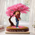 Love That Grows With Time - Personalized 2-Layered Wooden Plaque - Anniversary, Valentine's Day Gift, Gift For Him, Gift For Her