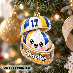 Custom Sports Dumpling Squishy Style - Personalized Acrylic Ornament - Christmas Gift for Daughter, Son, Grandkids