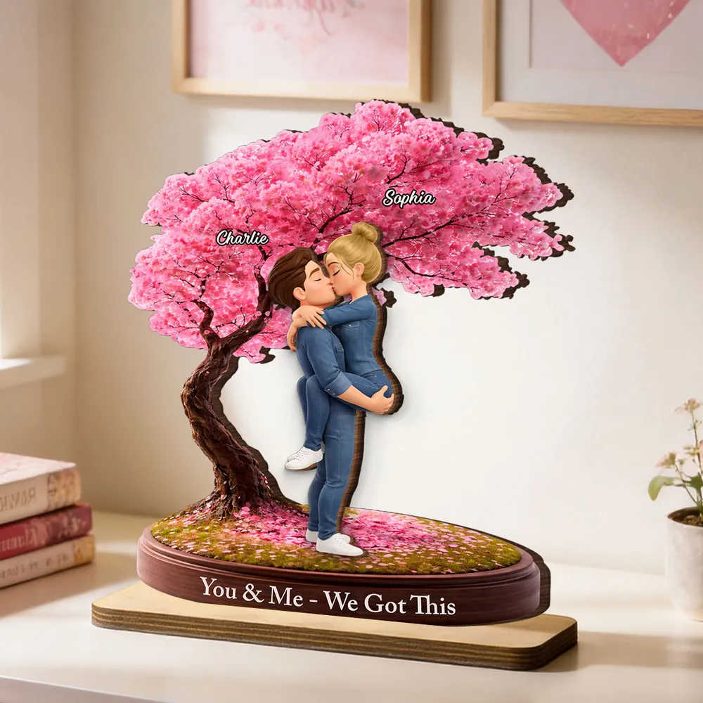 Love That Grows With Time - Personalized 2-Layered Wooden Plaque - Anniversary, Valentine's Day Gift, Gift For Him, Gift For Her
