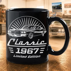 Custom Photo Classic Car Limited Edition - Personalized Black Mug