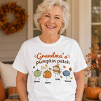 Grandma's Pumpkin Patch Cute Characters - Personalized Shirt - Fall Season Shirt For Grandma, Mom