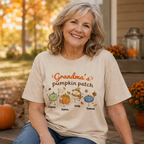 Grandma's Pumpkin Patch Cute Characters - Personalized Shirt - Fall Season Shirt For Grandma, Mom