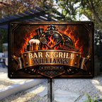 Grill Flame - Personalized Metal Sign