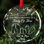As A Family Of Three - Personalized Glass Ornament