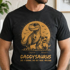 Retro Yellow Vintage Daddysaurus - Personalized Shirt - Funny Father's Day Gift For Dad, Husband