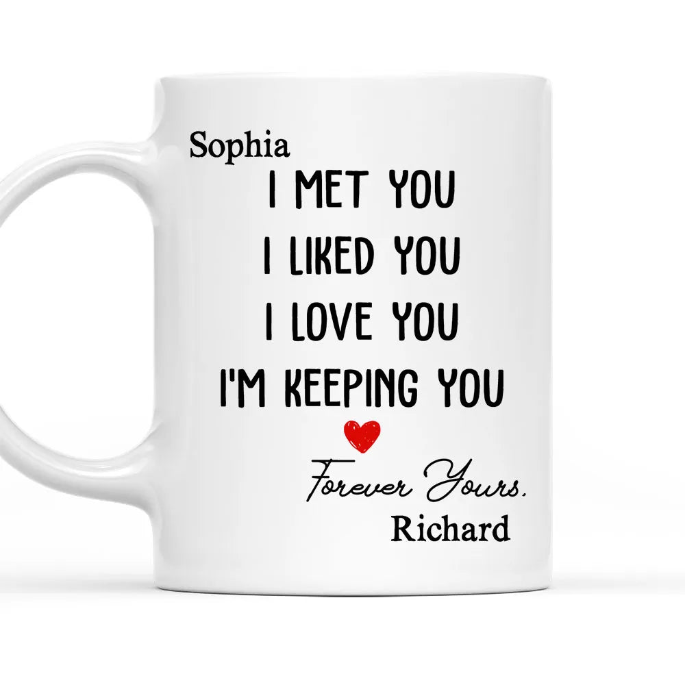 I Met You I Liked You I Love You- Personalized Coffee Mug