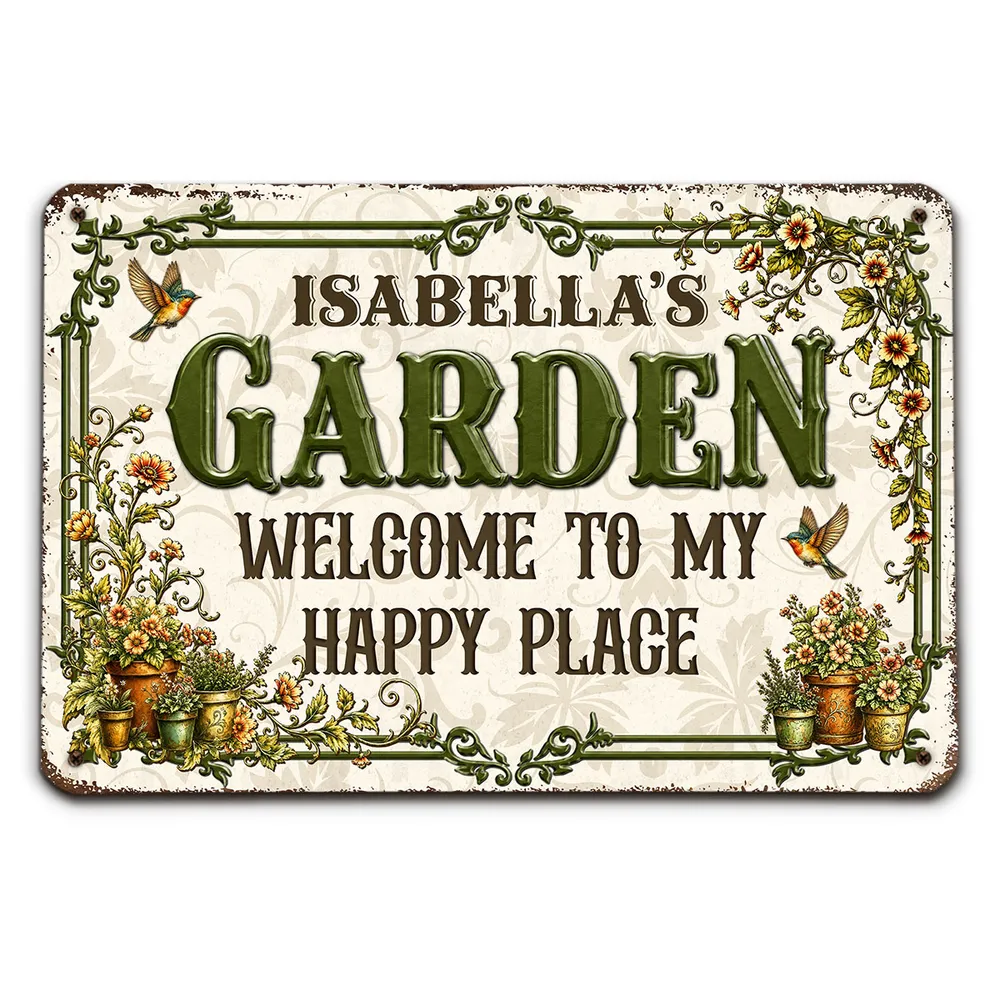 Garden House - Personalized Metal Sign