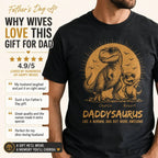 Retro Yellow Vintage Daddysaurus - Personalized Shirt - Funny Father's Day Gift For Dad, Husband