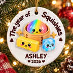 The Year Of Squishies - Personalized Ceramic Ornament - Christmas Gift, Keepsake For Kids, Teenagers, Daughter, Granddaughter, Son, Grandson