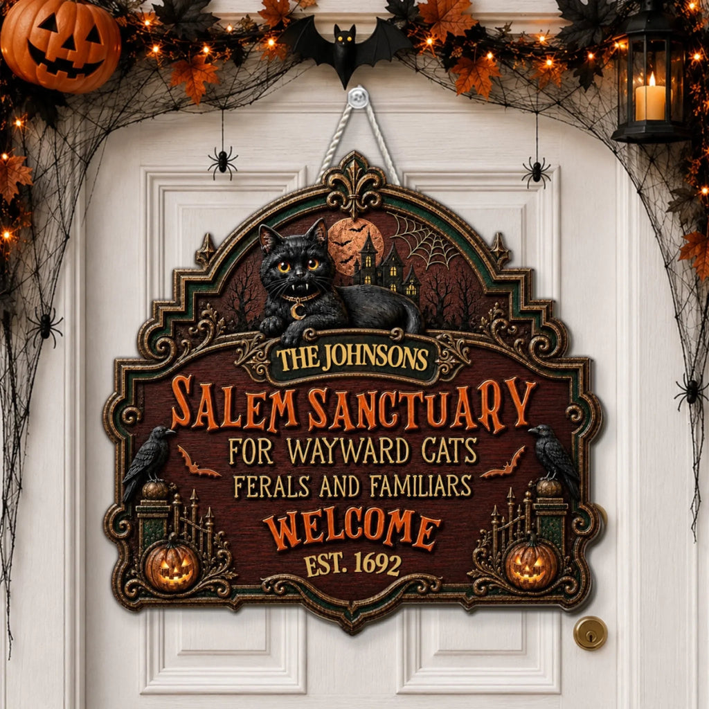 Ferals And Familiars Welcome - Personalized Wood Sign