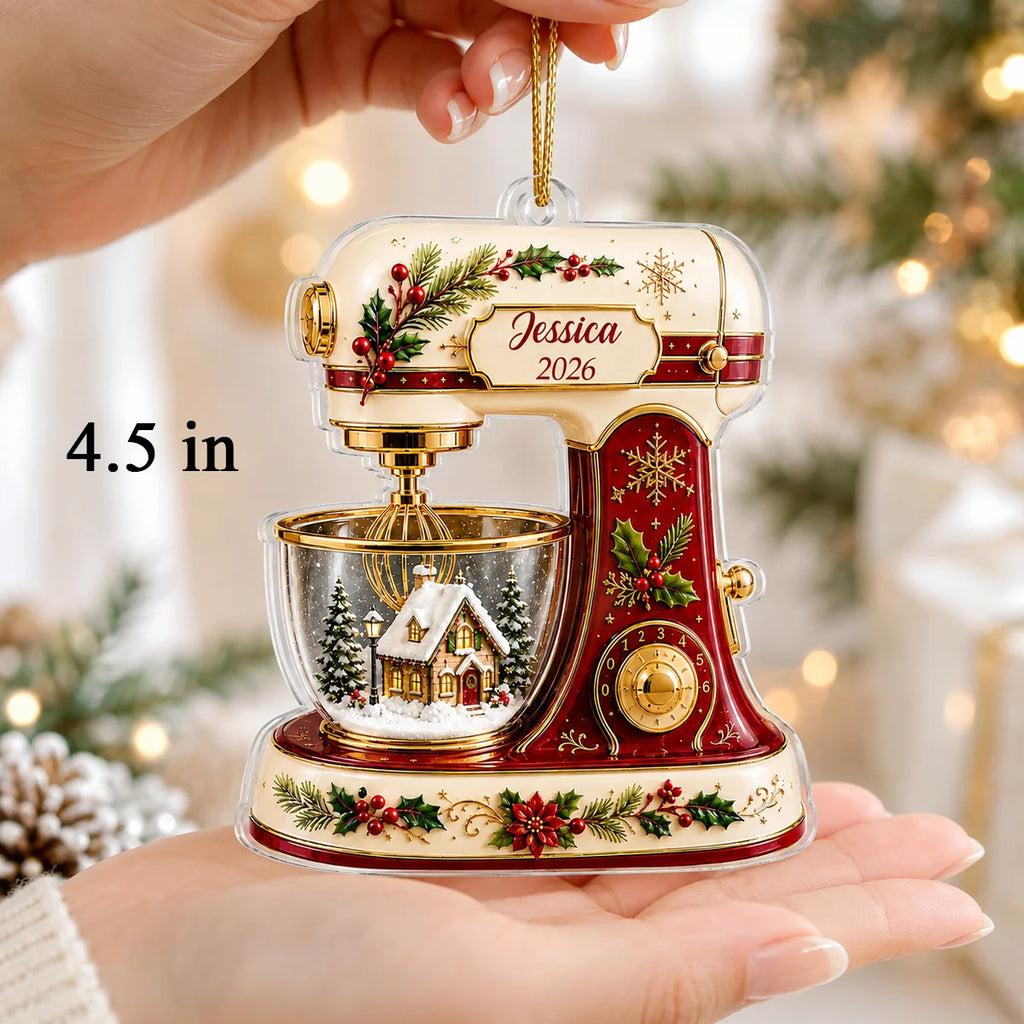 Christmas Baking Mixer - Personalized Acrylic Ornament - Gift for Bakers