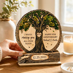 Couple Tree I Wood Marry You - Personalized 2-Layered Wooden Plaque - Gift For Couple