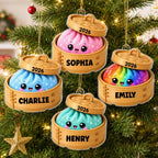Cute Dumpling Custom Name Squishy Style - Personalized Acrylic Ornament - Christmas Gift, Keepsake For Kids, Teenagers