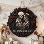 Till Death Do Us Part Gothic Romance Anniversary Gift For Him, Her - Personalized Wood Sign