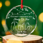 As A Family Of Three - Personalized Glass Ornament