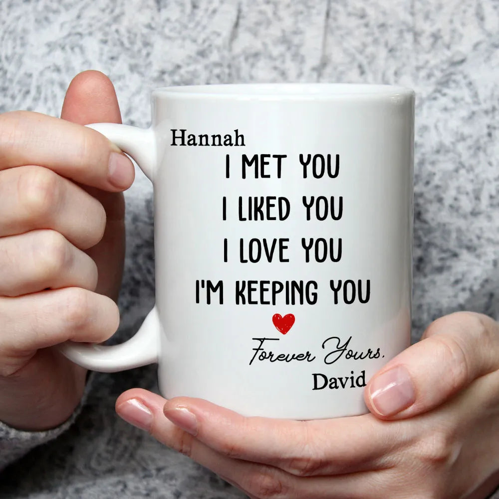 I Met You I Liked You I Love You- Personalized Coffee Mug