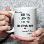 I Met You I Liked You I Love You- Personalized Coffee Mug