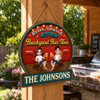Summer Vibe Relax Unwind On Patio Backyard Bar Time - Personalized Wood Sign - Gift For Couple, Summer Outdoor Porch, Patio, Bar Decoration