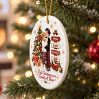 First Christmas As Family Of Three - Personalized Ceramic Ornament - Christmas Tree Keepsake For New Parents