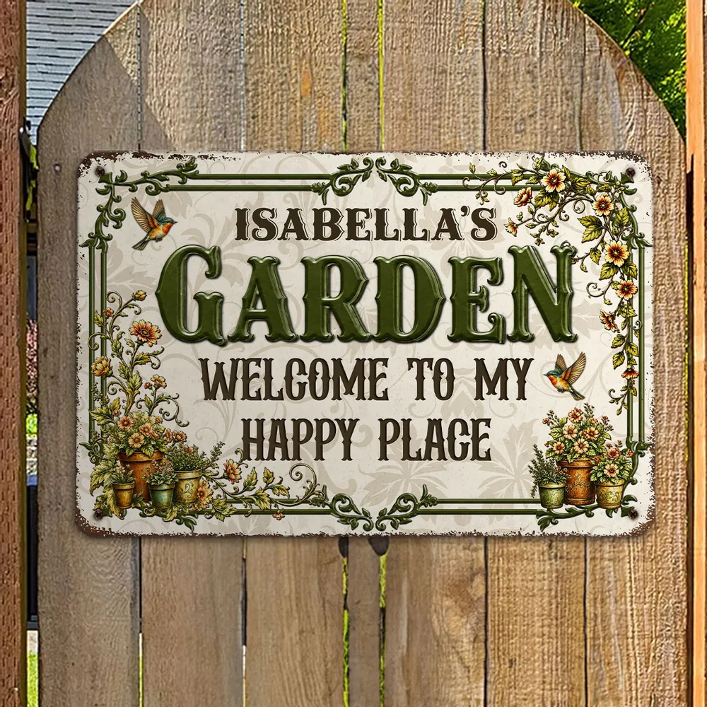 Garden House - Personalized Metal Sign