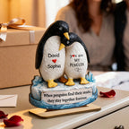 You Are My Penguin - Personalized 2-Layered Wooden Plaque - Sentimental Wedding Anniversary Gift, Gift for Him, for Her