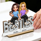 Beautiful Besties Forever - Personalized 2-Layered Wooden Plaque - Gift For Best Friends