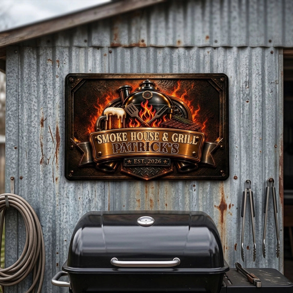 Grill Flame - Personalized Metal Sign